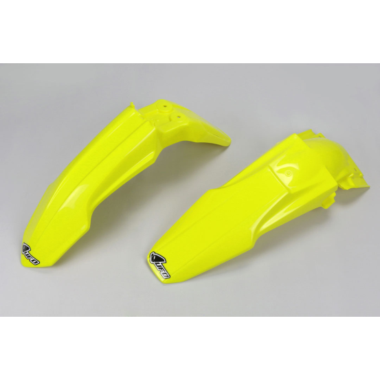Kit Gardes boues Avant + Arrière - Néon Jaune - UFO Suzuki 450 RM-Z 2013-2017