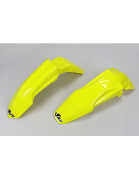 Kit Gardes boues Avant + Arrière - Néon Jaune - UFO Suzuki 450 RM-Z 2013-2017