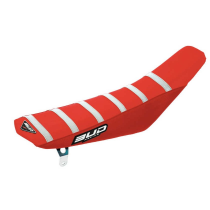Housse de selle BUD Full Traction KTM SX SXF 2023 - 2024 EXC F TPI 2024 Rouge Bandes Blanches