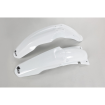 Kit Gardes boues Avant + Arrière - Blanc - UFO Suzuki 125 250 RM 2001-2024