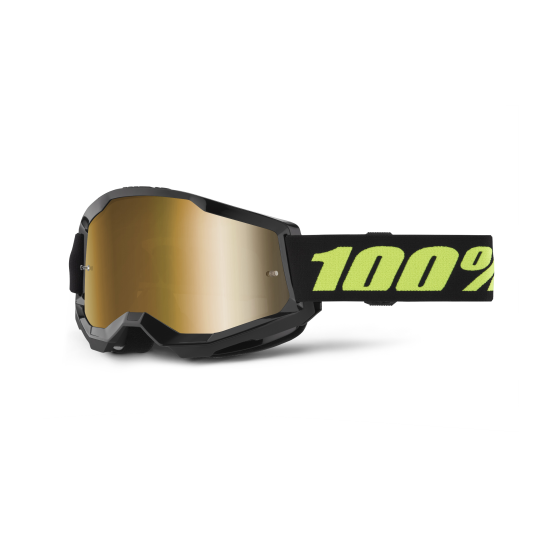 Masque cross 100% Strata 2 Solar Eclipse - Ecran Iridium Or