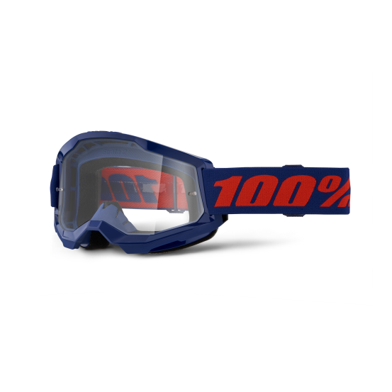 Masque cross 100% Strata 2 Bleu - Ecran Clair