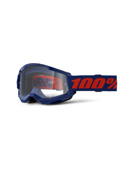 Masque cross 100% Strata 2 Bleu - Ecran Clair