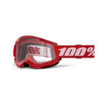 Masque cross enfant 100% Strata 2 Rouge - Ecran Clair