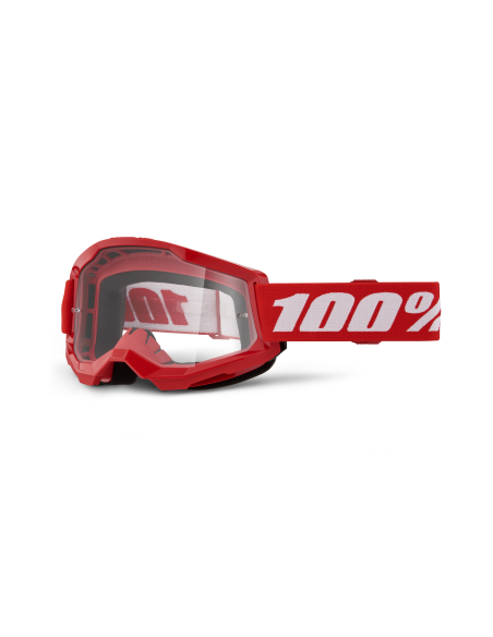 Masque cross enfant 100% Strata 2 Rouge - Ecran Clair