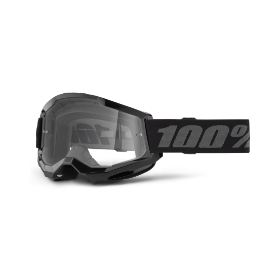 Masque cross enfant 100% Strata 2 Noir - Ecran Clair