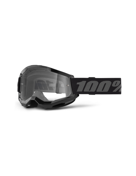 Masque cross enfant 100% Strata 2 Noir - Ecran Clair