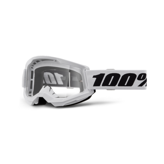 Masque cross enfant 100% Strata 2 Blanc - Ecran Clair