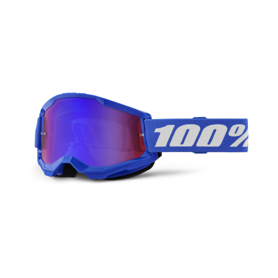 Masque cross 100% Strata 2 Bleu - Ecran Iridium Rouge/Bleu