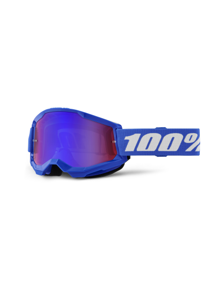 Masque cross 100% Strata 2 Bleu - Ecran Iridium Rouge/Bleu