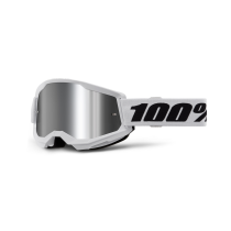 Masque cross 100% Strata 2 Blanc - Ecran Iridium Argent