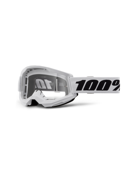 Masque cross 100% Strata 2 Blanc - Ecran Clair