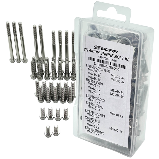 Kit 48 vis moteur titane SCAR Honda 250 CRF-R 2018-2020