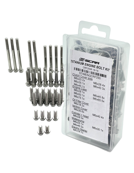 Kit 48 vis moteur titane SCAR Honda 250 CRF-R 2018-2020