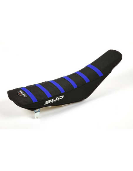 Housse de selle BUD Full Traction YAMAHA YZ-F 450 2023-2026 / YZ-F 250 2024-2026 Noir Bleu Bandes Bleues