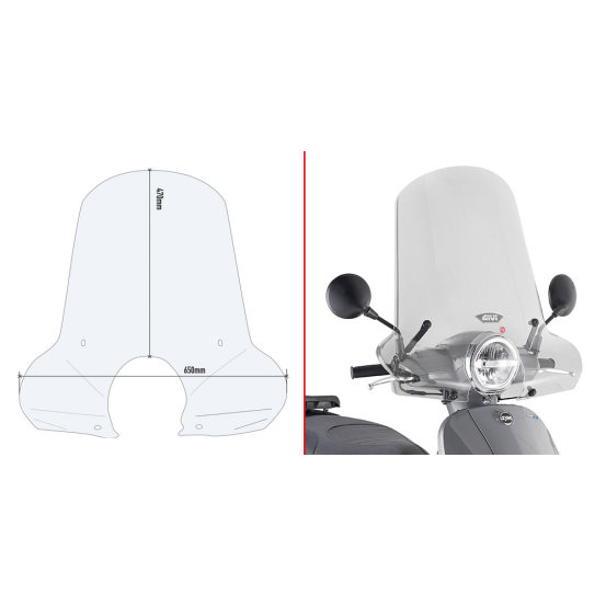 Bulle Givi 7062A SYM Fiddle 125 Euro 5 2020 - Incolore