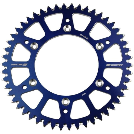Couronne SCAR alu ultra-light anti boue Yamaha YZ/YZF pas 520 Bleu