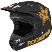 Casque cross Fly Racing Kinetic Rockstar Noir Or