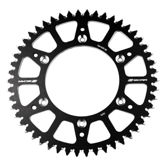 Couronne SCAR alu ultra-light anti boue Kawasaki 125/250 KX 250/450 KXF pas 520 Noir