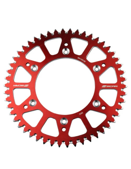Couronne SCAR alu ultra-light anti boue Honda CR/CRF/CRF-X BETA RR pas 520 Rouge