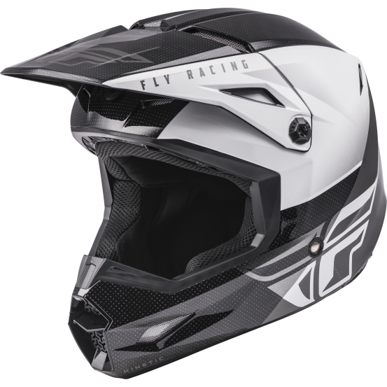 Casque cross Fly Racing Kinetic Straight Edge - Noir Blanc
