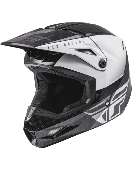 Casque cross Fly Racing Kinetic Straight Edge - Noir Blanc