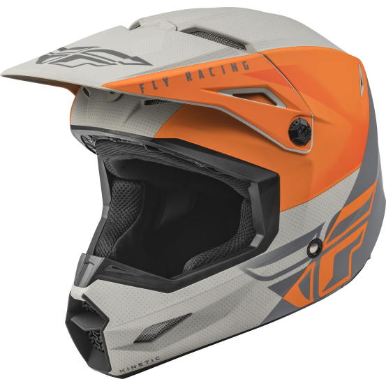 Casque cross Fly Racing Kinetic Straight Edge - Orange Gris Mat
