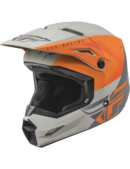 Casque cross Fly Racing Kinetic Straight Edge - Orange Gris Mat