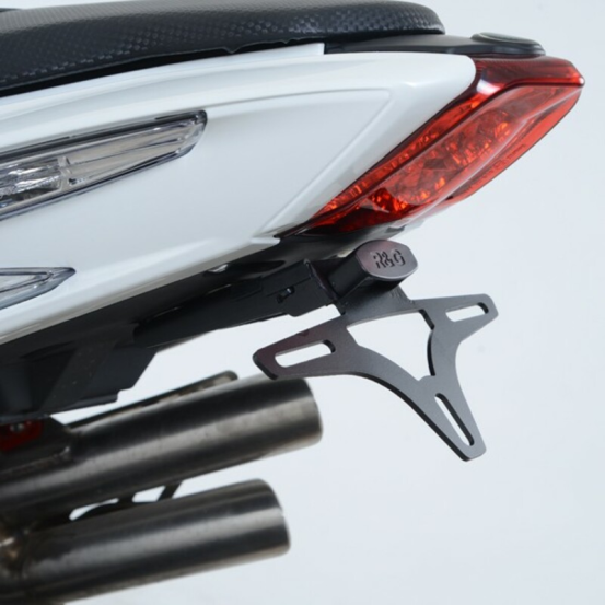 Support de plaque R&G RACING noir avec cache orifice bras oscillant Benelli 125 TNT 2017 - 2020