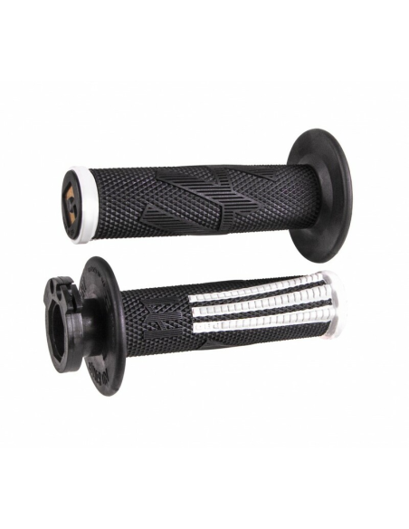Poignées moto ODI V2 EMIG Lock-on PRO 2T/4T - Noir/Blanc
