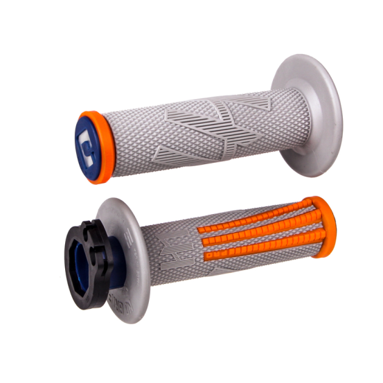 Poignées moto ODI V2 EMIG Lock-on PRO 2T/4T - Gris/Orange