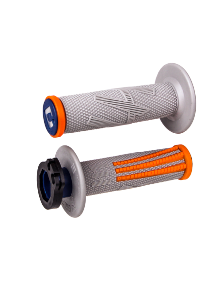Poignées moto ODI V2 EMIG Lock-on PRO 2T/4T - Gris/Orange