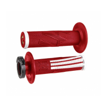 Poignées moto ODI V2 EMIG Lock-on PRO 2T/4T - Rouge/Blanc