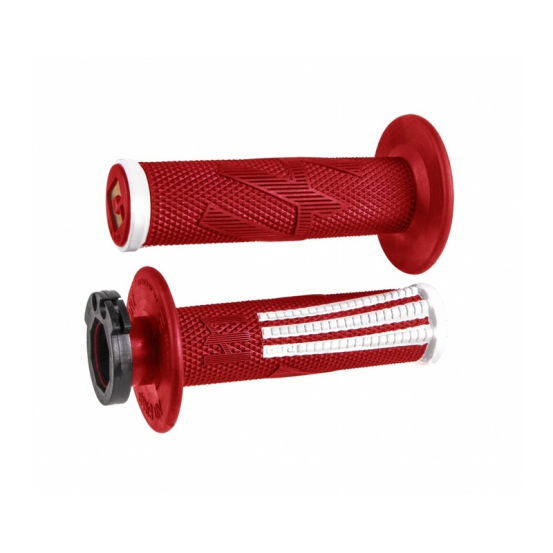 Poignées moto ODI V2 EMIG Lock-on PRO 2T/4T - Rouge/Blanc