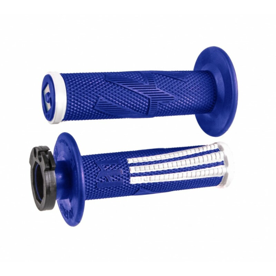 Poignées moto ODI V2 EMIG Lock-on PRO 2T/4T - Bleu/Blanc