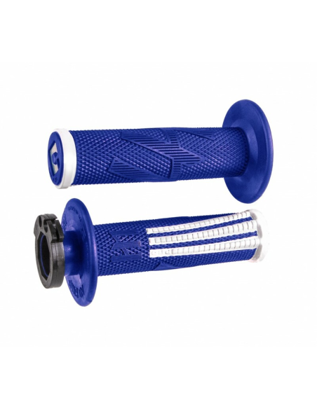 Poignées moto ODI V2 EMIG Lock-on PRO 2T/4T - Bleu/Blanc