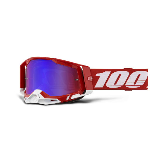 Masque cross 100% Racecraft 2 Rouge - Ecran Iridium Rouge/Bleu