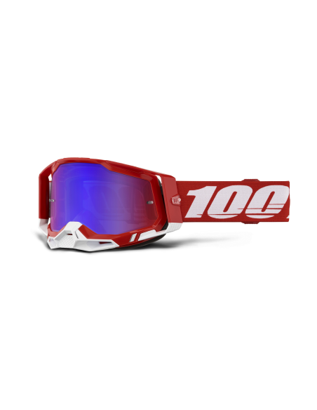 Masque cross 100% Racecraft 2 Rouge - Ecran Iridium Rouge/Bleu