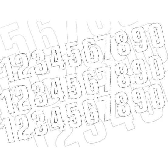 Jeux de numéros BLACKBIRD Blanc 70x50,5mm n°7