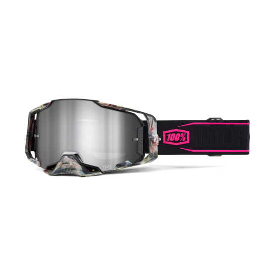 Masque cross 100% Armega Sarcelle - Écran Iridium Argent