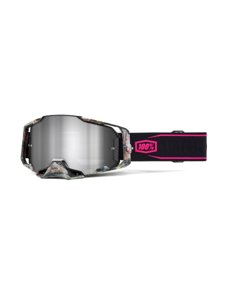 Masque cross 100% Armega Sarcelle - Écran Iridium Argent