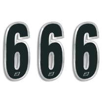 Jeu de 3 numéros BLACKBIRD MX 150x70mm Noir N°6