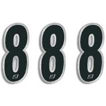 Jeu de 3 numéros BLACKBIRD MX 150x70mm Noir N°8