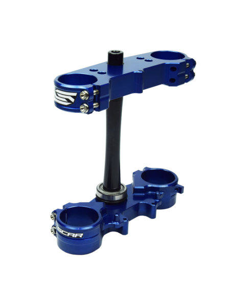 Té de fourche SCAR ACS Yamaha 250/450 YZF OFFSET Origine 22mm Bleu