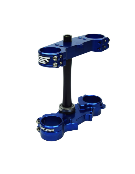 Té de fourche SCAR ACS Yamaha 125 YZ 2015-2021 OFFSET origine 25mm Bleu