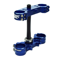 Té de fourche SCAR ACS Kawasaki 250/450 KXF 2013-2020 OFFSET Origine 23mm Bleu