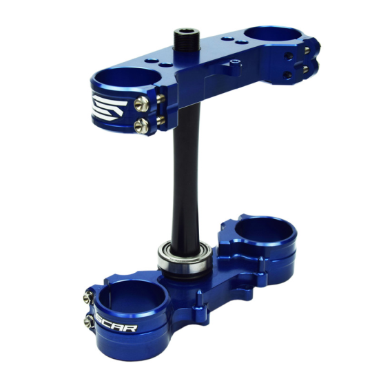 Té de fourche SCAR ACS Kawasaki 250/450 KXF 2013-2020 OFFSET Origine 23mm Bleu