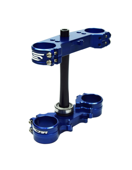 Té de fourche SCAR ACS Kawasaki 250/450 KXF 2013-2020 OFFSET Origine 23mm Bleu