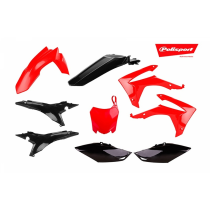 Kit plastiques - Rouge Noir - POLISPORT Honda 250 450 CRF-R 2013 - 2017