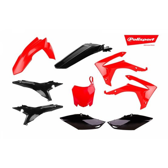 Kit plastiques - Rouge Noir - POLISPORT Honda 250 450 CRF-R 2013 - 2017